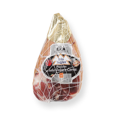 Prosciutto Crudo senza osso, Addobbo Gran Riseva, Dolce Maggiore® Prosciutto al Sale Dolce di Cervia®